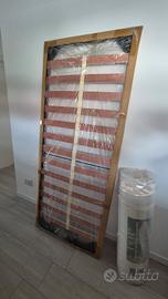Rete Singola a Doghe + Materasso  (80x190cm)