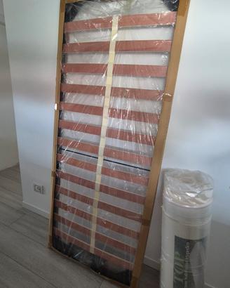 Rete Singola a Doghe + Materasso  (80x190cm)