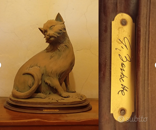 g. barbetta statuetta statuina scultura gatto