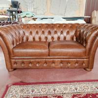 Divano sofa 2 posti Impero in pelle lux brandy