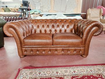 Divano sofa 2 posti Impero in pelle lux brandy