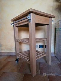 Carrello in legno x cucina o barbecue 