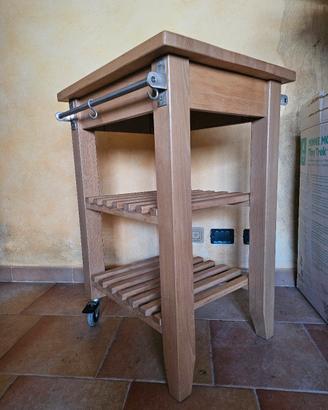 Carrello in legno x cucina o barbecue 