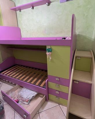 SUPER PREZZO !! Cameretta completa verde/fucsia