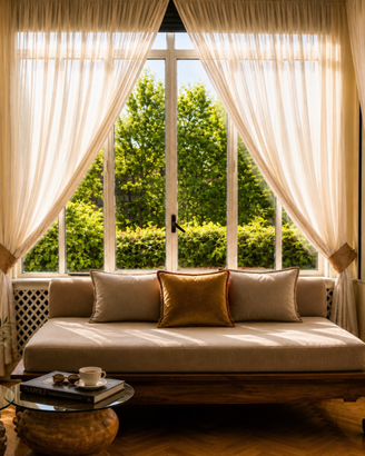 letto etnico indiano in legno massiccio
