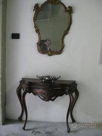 mobile d'ingresso in legno con specchio