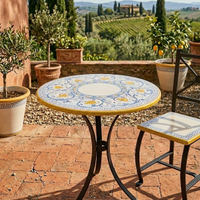 TAVOLINO IN PIETRA LAVICA Ø 80 CON BASE IN ITALIA