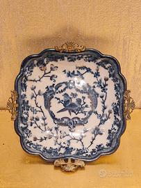 Piatto Royal Family ceramica blue bird bronzo6515 