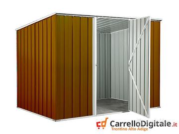 Casetta box giardino Acciaio 260x185 legno scuro