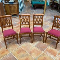 4 Sedie Classiche in Legno Massello