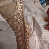 canotta to be too tg 36 e giubbino jeans bianco 11