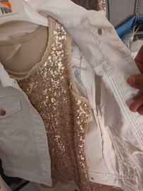 canotta to be too tg 36 e giubbino jeans bianco 11
