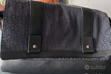 Borsa porta Pc Calvin Klein tessuto+pelle unisex