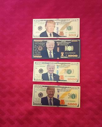 "TRUMP"4 BANCONOTE LAMINATE ELEZIONI 2024