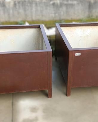 Fioriere Artigianali in Acciaio Effetto Corten