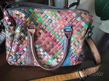 borsa vera pelle intrecciata. made in Florence 