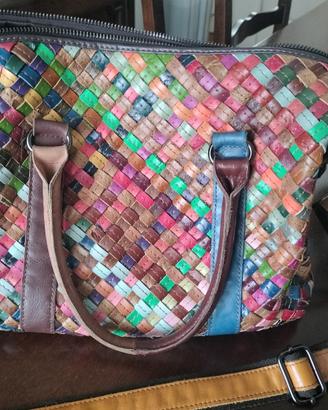 borsa vera pelle intrecciata. made in Florence 