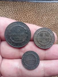 3 Monete Stati Preunitari Regno di Sardegna 1800