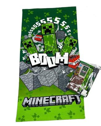 TELO MARE MINECRAFT IN MICROFIBRA CM 140X70