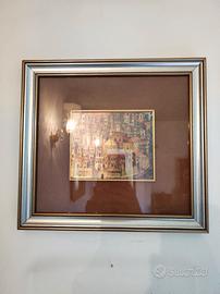 Quadro litografia su lamina d'argento