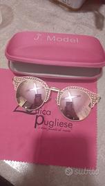 occhiali da sole specchio rosa