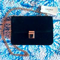 Borsa tracolla in velluto nero Camomilla