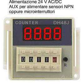 Contaimpulsi conta pezzi 24 V DC/AC. ingresso NPN