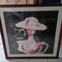 quadro dipinto donna stile naif