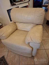 Poltrona in pelle con relax