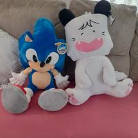 2 peluches giganti Sonic e Spank 