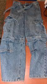 Jeans cargo strappabili con cinturini