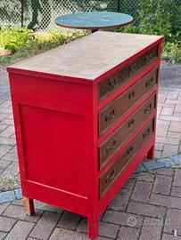 Cassettiera vintage in legno, ideale per decoupage