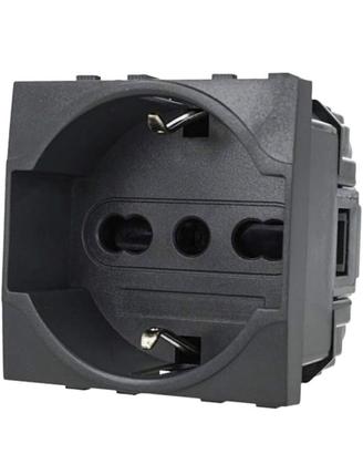 SANDASDON SD81400 Presa Schuko 2P+T 16A Nero