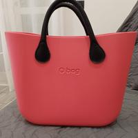 borsa o-bag rosa con manico nero NUOVA MAI USATA