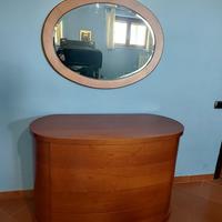 Comò in legno colore Ciliegio con specchiera 