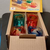 4 TAZZINE NUTELLA  IN VETRO COLORI SFUMATI