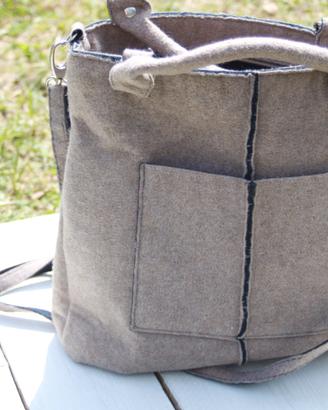 Borsa in panno beige