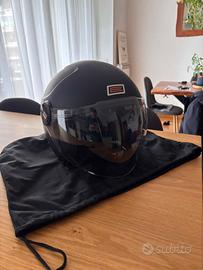 Casco Jet Scooter Moto Nero