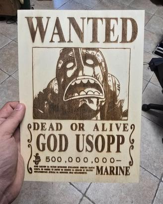 Manifesto God Usopp one piece ricercato dead alive