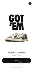 Air Jordan 1 Low OG SP Travis Scott Olive size 45