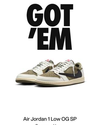 Air Jordan 1 Low OG SP Travis Scott Olive size 45