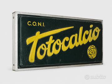 Insegna luminosa Totocalcio CONI vintage