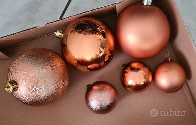30 PALLINE DI NATALE ORO ROSA - Plastica