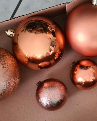 30 PALLINE DI NATALE ORO ROSA - Plastica