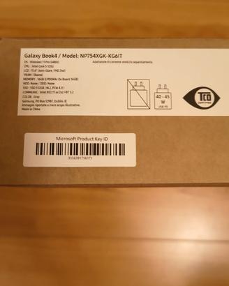 SAMSUNG GALAXY BOOK4 i5 ultra RAM 16 GB SSD 512 GB