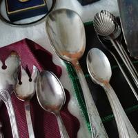 Servizio da te vintage bagno argento 