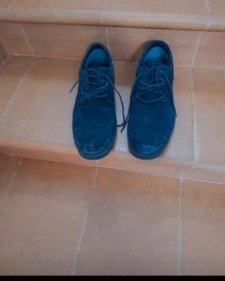 scarpe blu in camoscio 