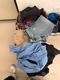 2 BOX VESTITI usati JEANS CAMICIE MAGLIETTE FELPE