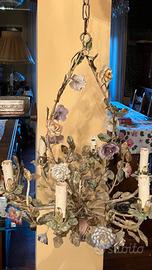 lampadari fiori ceramica Capodimonte è abat-jour