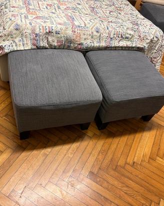Set 3 Pouf / Poggiapiedi moderni in tessuto grigio